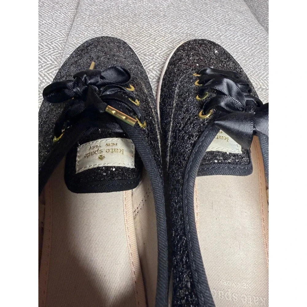 Keds x Kate Spade New York Black Glitter Champion Sneakers Women's 8M